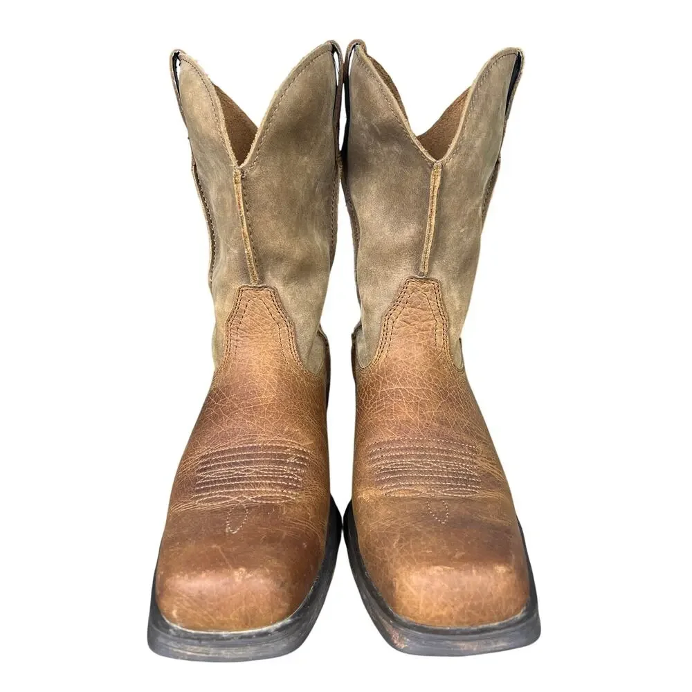 Ariat Men’s Rambler Brown Distressed Leather Western Cowboy Boots Size 11 D